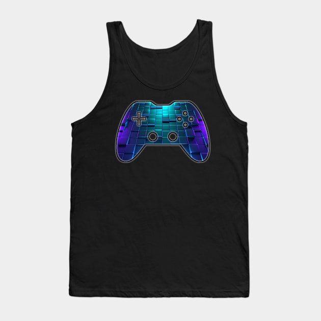 3D Abstract Blocks Pattern - Gaming Gamer Abstract - Gamepad Controller - Video Game Lover - Graphic Background Tank Top by MaystarUniverse